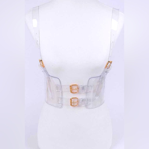 Accessories - Clear Transparent Elastic Harness Statement Belt
